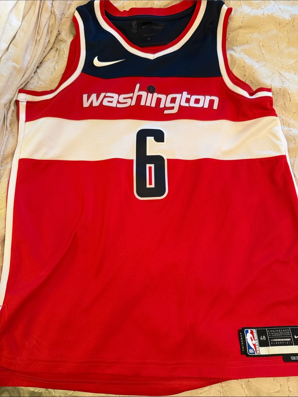 Nike Red, White & Navy Washington Basketball Jersey #6